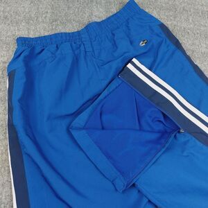 Adidas ClimaProof Track Pants Men's Small Blue 3 Stripe Warm Up Ankle Zip